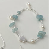 S925 Silver Aquamarine Bracelet